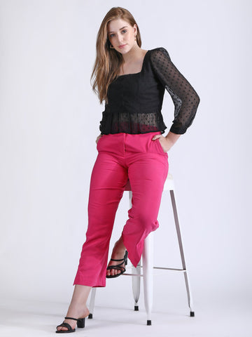 Black Sheer Top QROSH