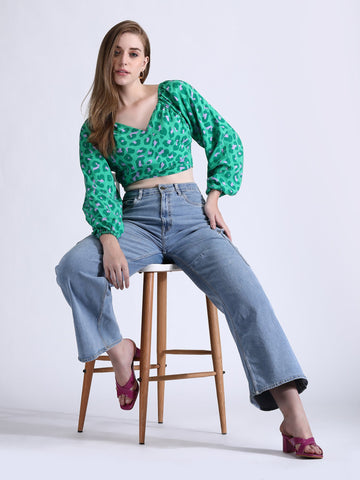 Green Wrap Top QROSH
