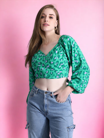 Green Wrap Top QROSH