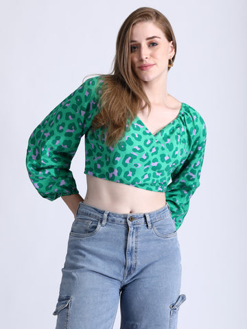 Green Wrap Top QROSH