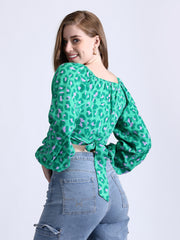 Green Wrap Top