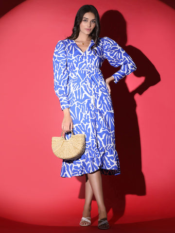 Korean Floral Pink Dress QROSH