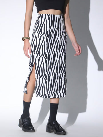 Bodycon Midi Skirt Double Slit QROSH