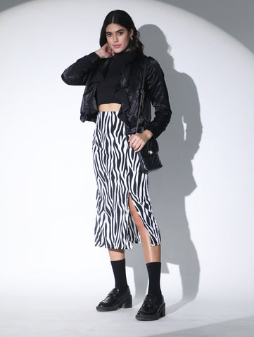 Bodycon Midi Skirt Double Slit QROSH