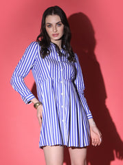 Trendy Korean Pleated Shirt Dress