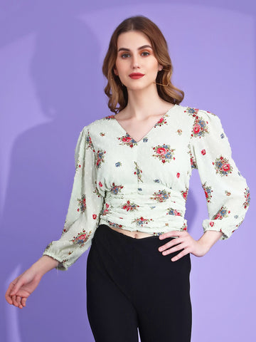 Black Sheer Crop Top QROSH
