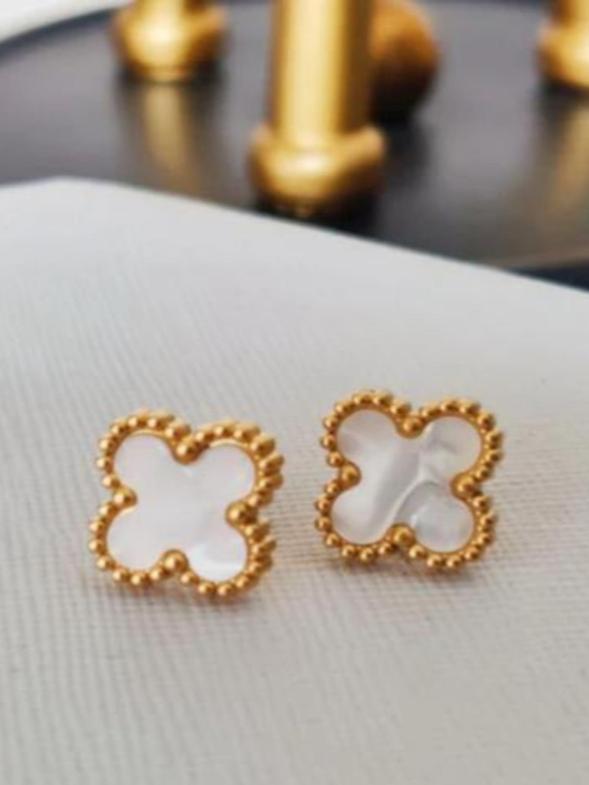 18K Gold Plated Clover Studs QROSH