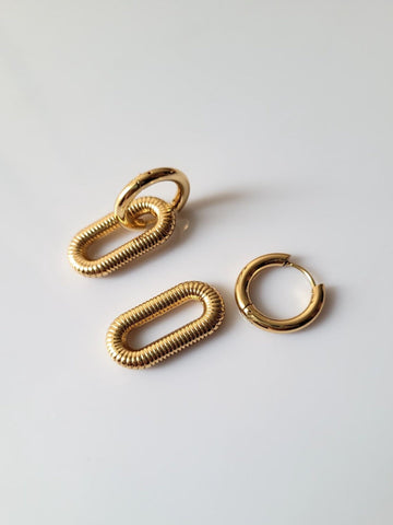 18K Gold Plated Dainty Double Hoop Earring