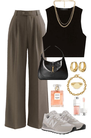 Black ribbed top QROSH