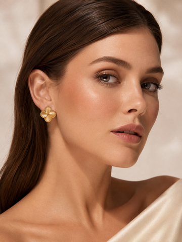 18K Gold Plated clover Earrings QROSH