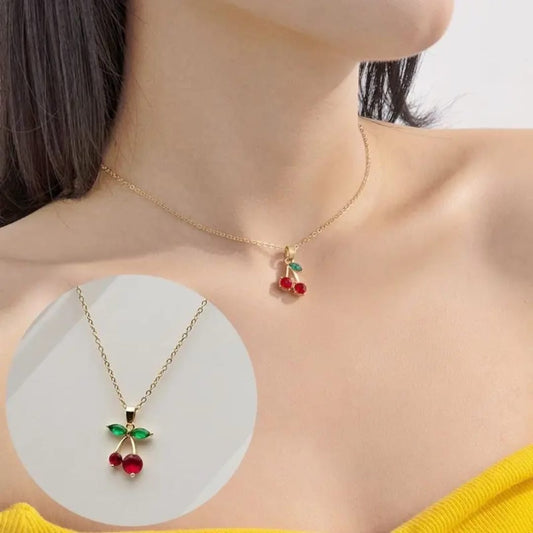 18K Gold-Plated Cherry Charm Pendant