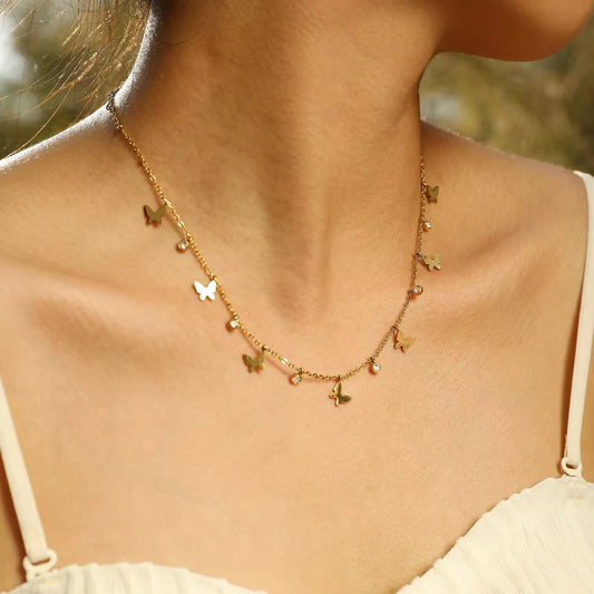 18K Gold-Plated Butterfly Charm Pendant