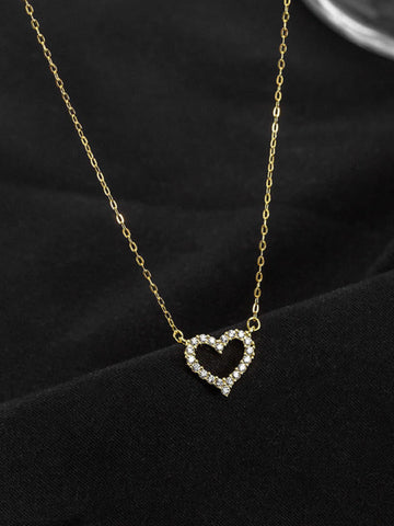 18K Gold-Plated Blingy Heart Pendant QROSH