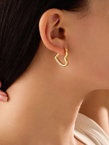 Heart Golden Hoops