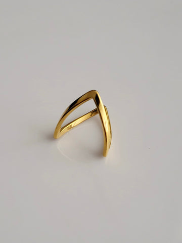 18K Gold Plated V Rings