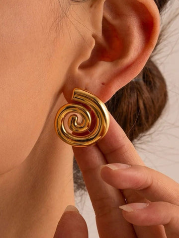 18K Gold Plated Spiral Studs