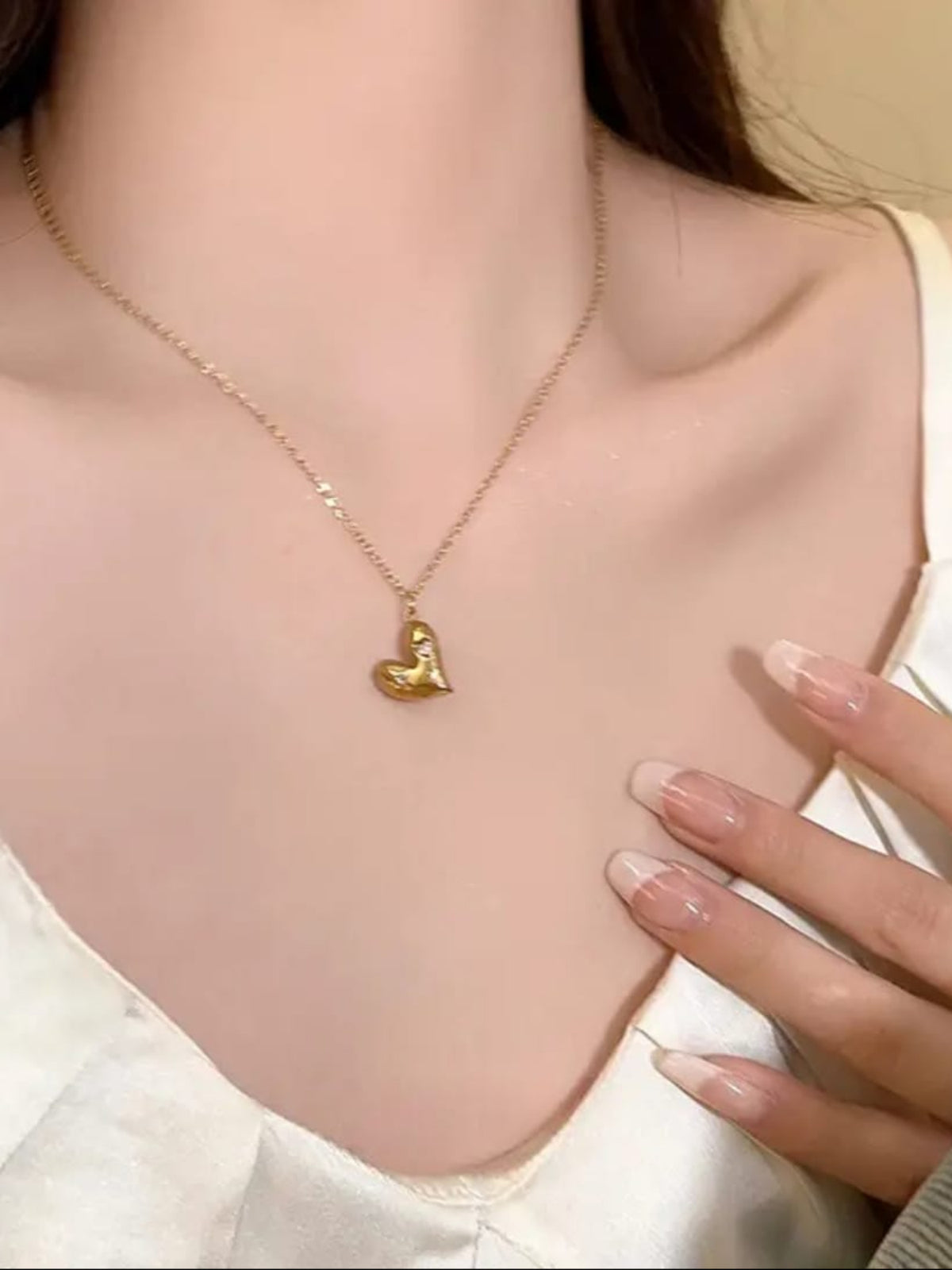 18K Gold-Plated Heart Pendant Necklace (Copy) QROSH
