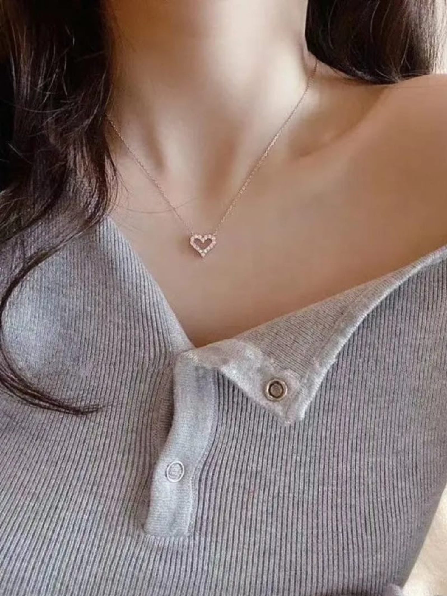 18K Gold-Plated Blingy Heart Pendant QROSH