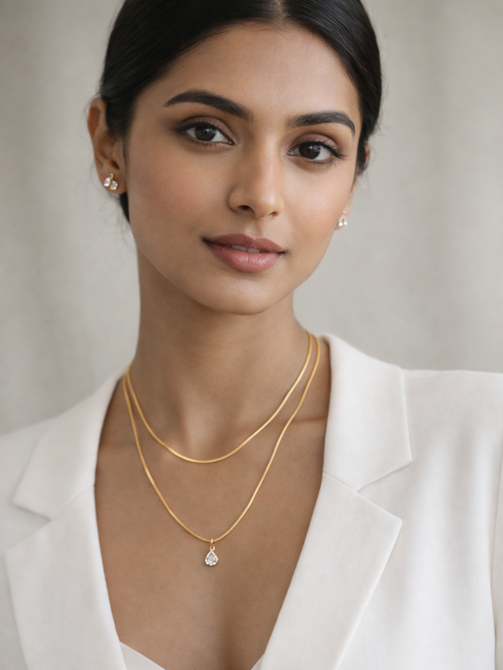 Double Layer Chain Drop Pendant QROSH