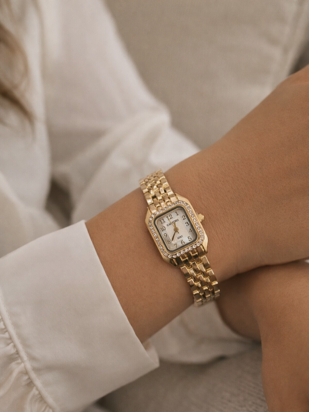 Anti tarnish Square Stone Watch QROSH