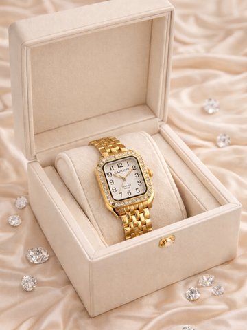 Anti tarnish Oval Stone Chain Watch QROSH