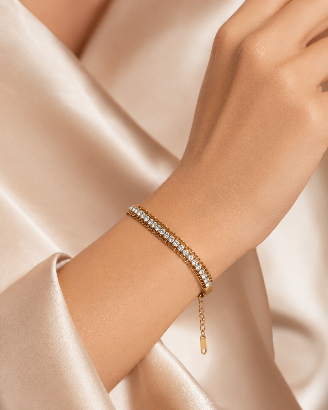 Gold Layered Crystal Bracelet QROSH