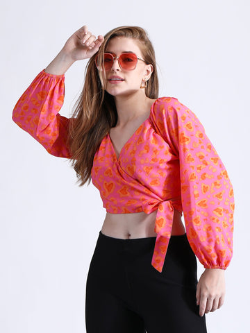 Pink Wrap Top QROSH