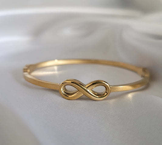 18K Gold Plated Minimal Dainty Infinity Bangle