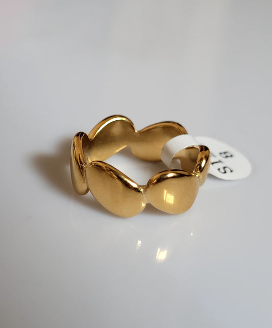 18K Gold Plated 316L Petal Band Ring
