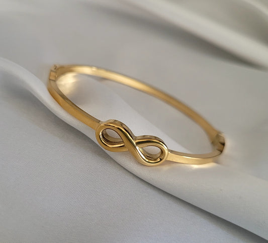 18K Gold Plated Minimal Dainty Infinity Bangle