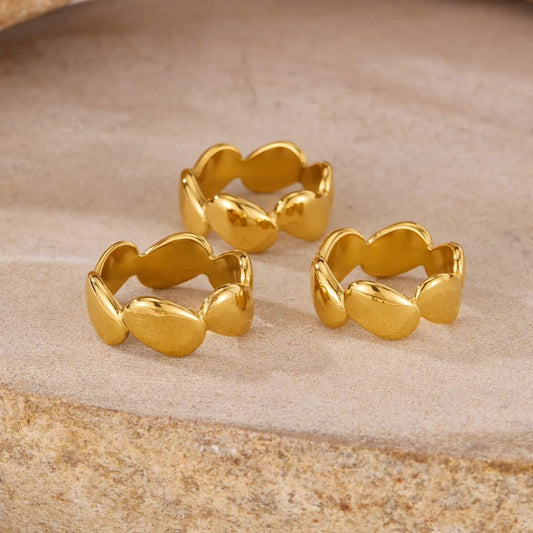 18K Gold Plated 316L Petal Band Ring