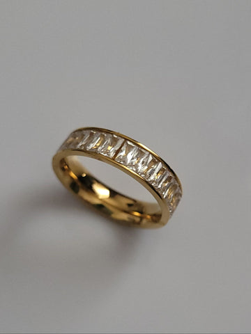 18K Gold Plated 316L Full Stone Ring QROSH