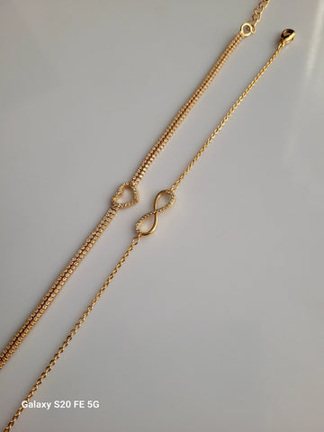 18K Gold Plated Rose-Gold Infinity Bracelet QROSH