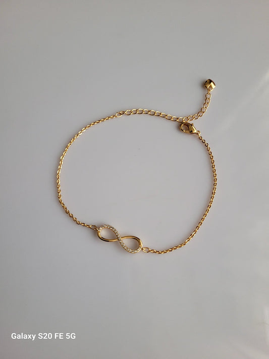 18K Gold Plated Rose-Gold Infinity Bracelet