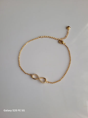 18K Gold Plated Rose-Gold Infinity Bracelet QROSH