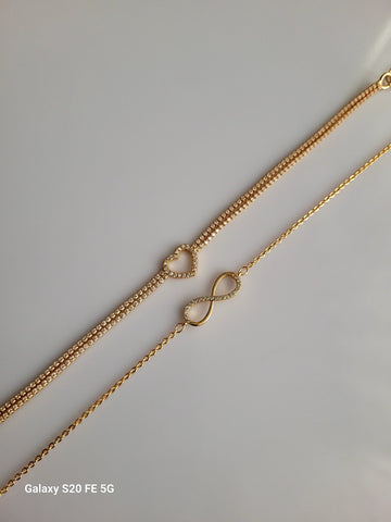 18K Gold Plated Rose-Gold Infinity Bracelet QROSH