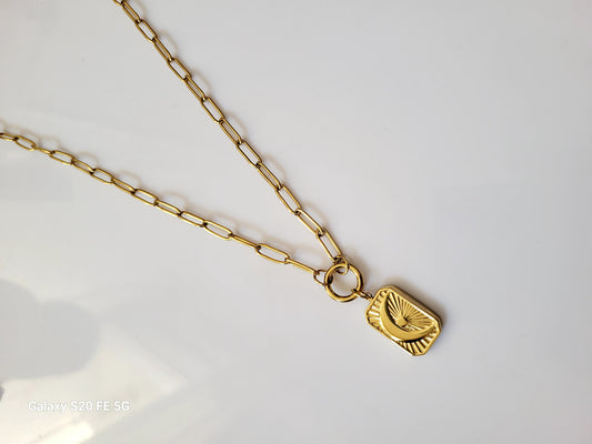 18K Gold-Plated Front Open Moon Pendant