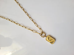 18K Gold-Plated Front Open Moon Pendant