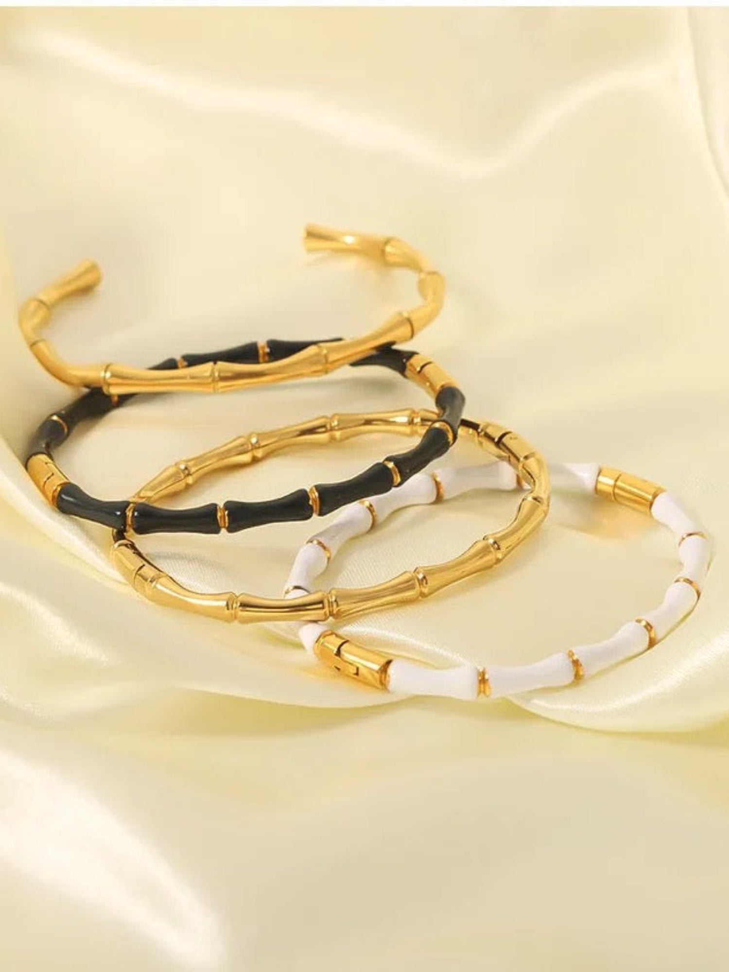 18K Gold Plated Bamboo Bangle QROSH