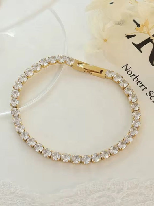 18K Gold Plated Dainty Tennis Bracelet