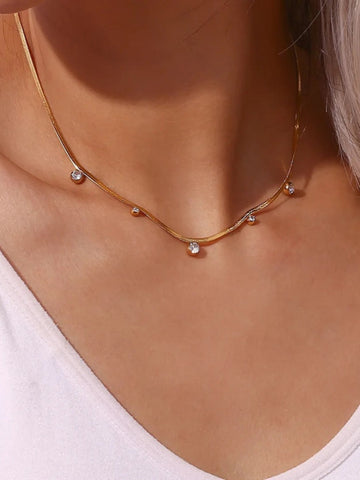 18K Gold-Plated Dainty Charm Necklace