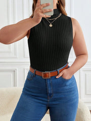 Black Ribbed Crop Top