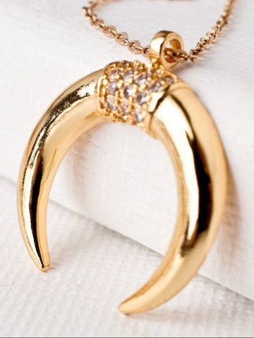 Dainty 18k Gold-Plated Croissant Pendant QROSH