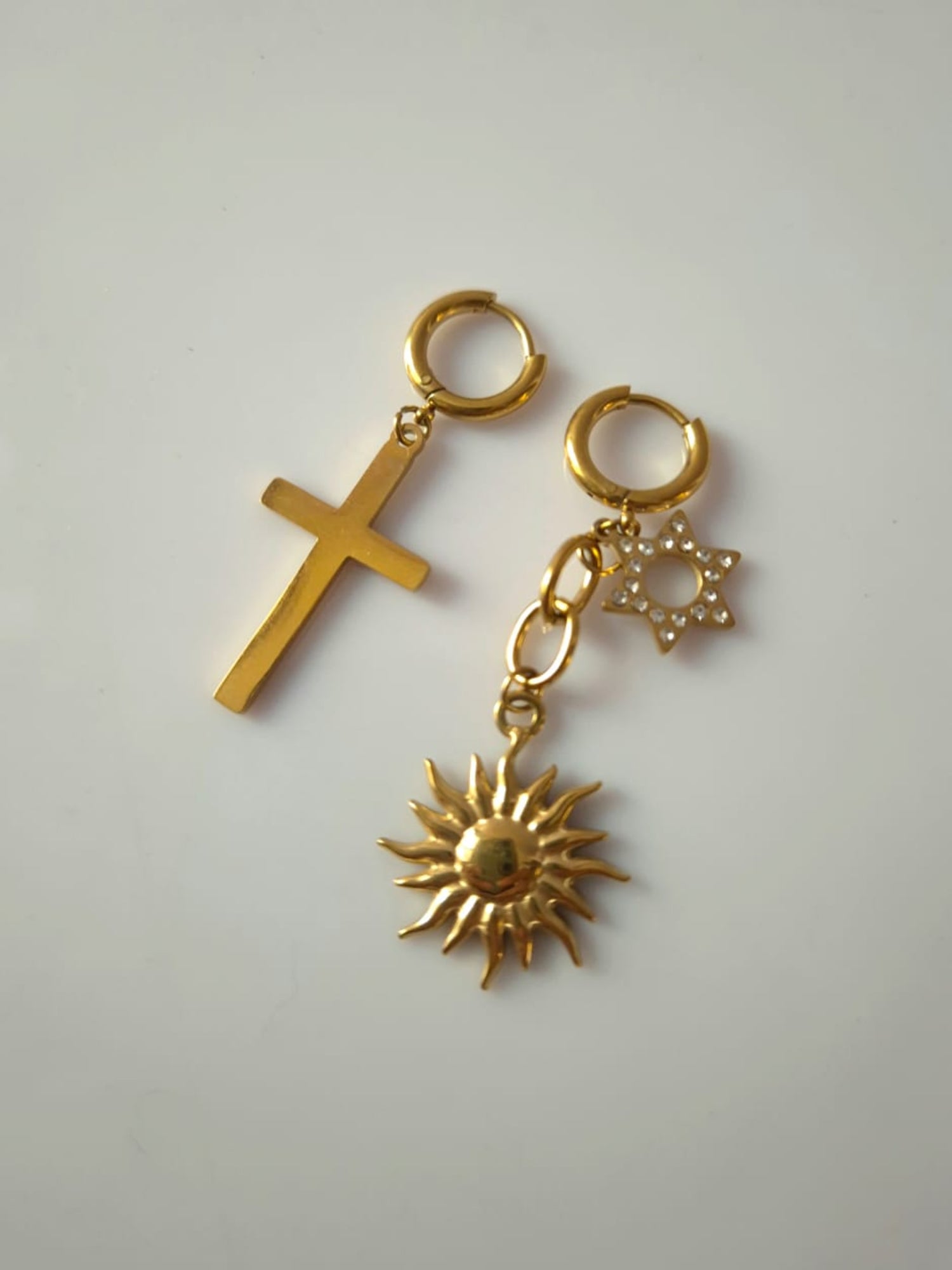 18K Gold Plated Dainty Double Hoop Earring QROSH