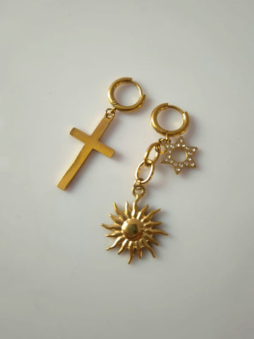 18K Gold Plated Dainty Double Hoop Earring QROSH