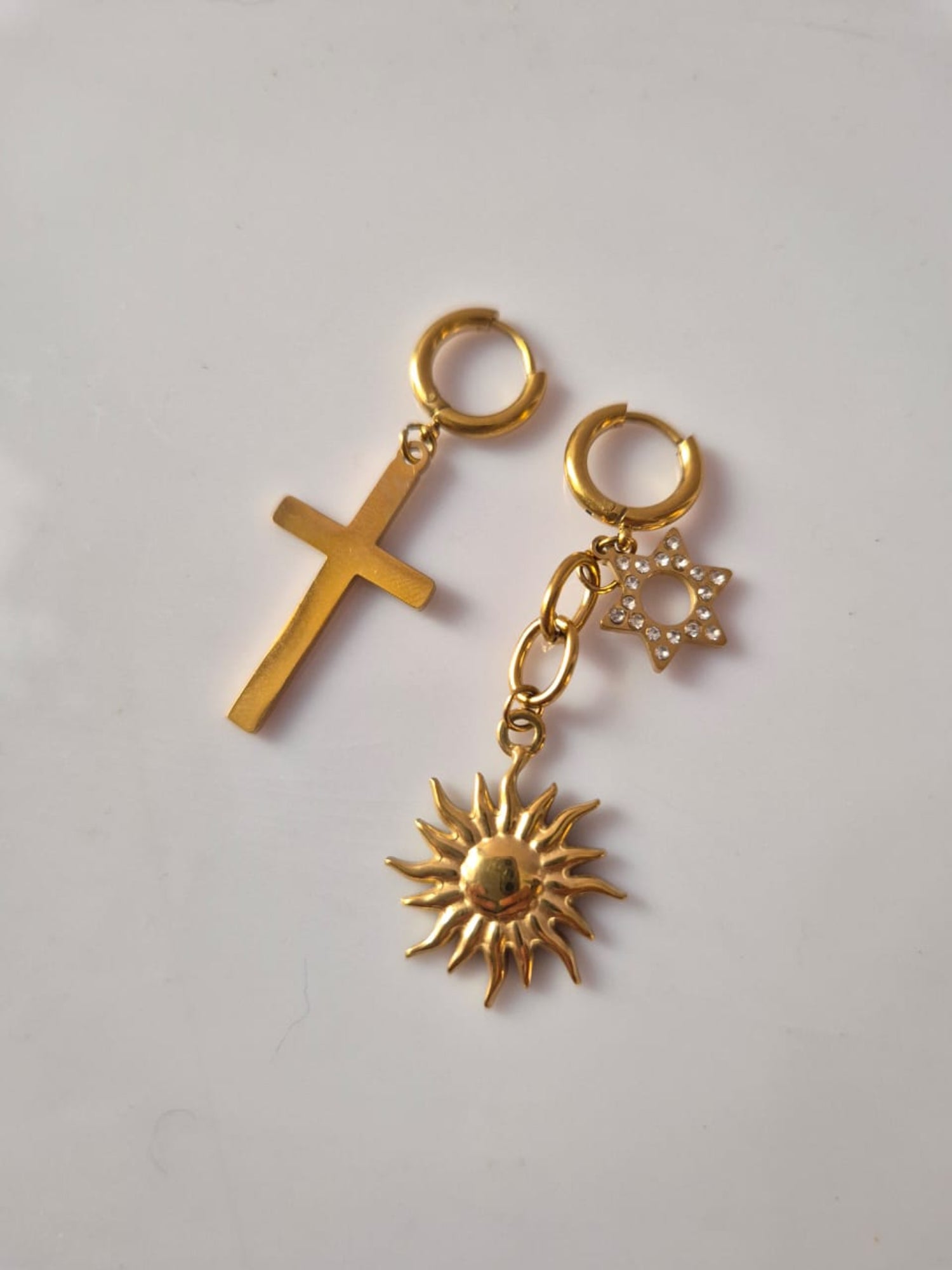 18K Gold Plated Dainty Double Hoop Earring QROSH