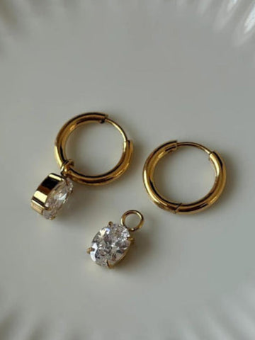 18K Gold-Plated Hoop Earrings - QROSH