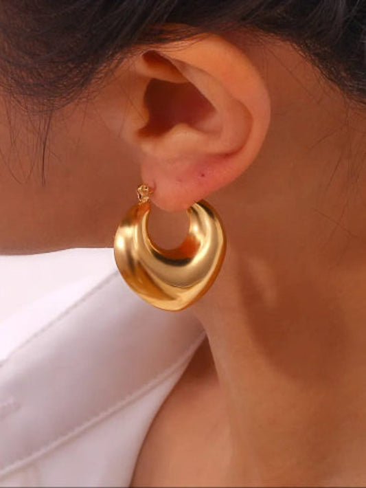 Chunky hoop earrings for women – gold statement style - QROSH