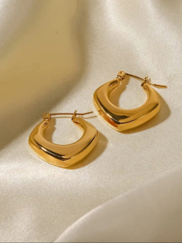 Gold-Plated Bossy Hoops Earrings - QROSH