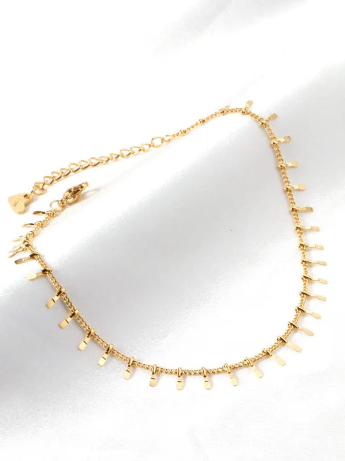 18K Gold Plated Chic Dangle Drop Chain Anklet - QROSH